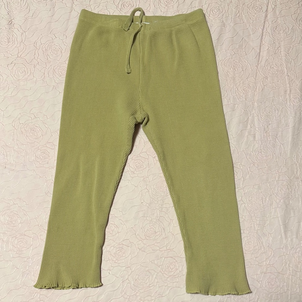 Green girls’ knit pants